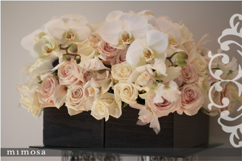 Watercolor Shades With Orchid Drape By Mimosa Fresh - Bouquet (480x464), Png Download