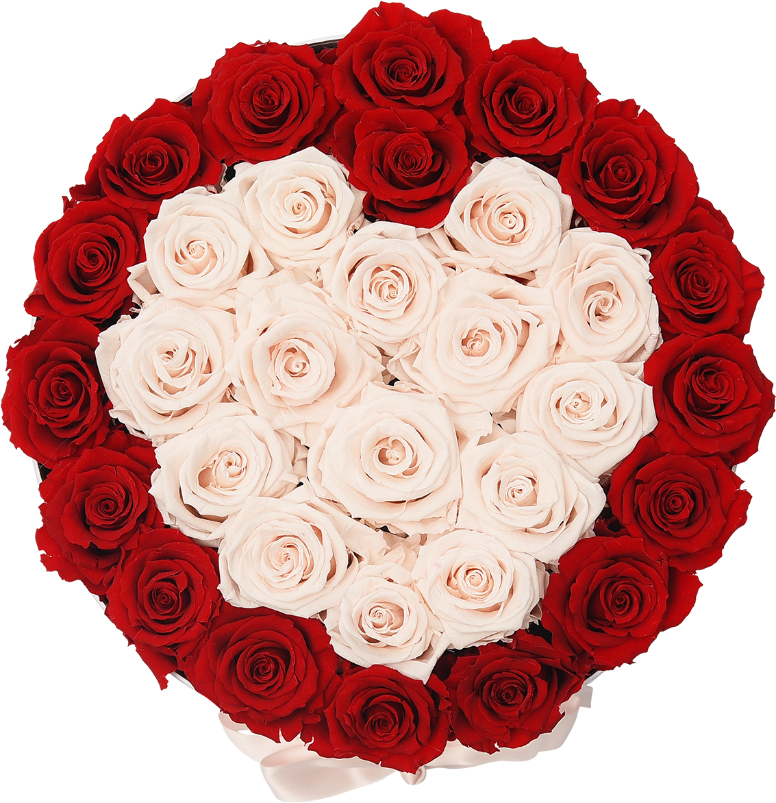 Orb Grand Red And Baby Pink Heart Roses - Rose (2000x2000), Png Download