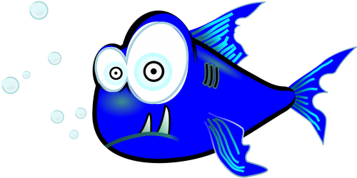 Piranha Clip Art (500x250), Png Download
