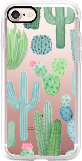 Casetify Iphone 7 Case - Desert Cactus Garden Iphone Case Green, Pink, Blue (282x560), Png Download