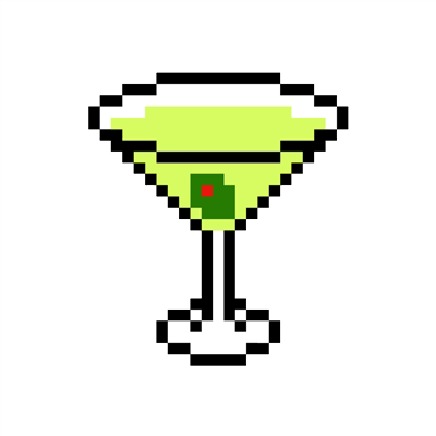 8-bit Martini - Pixel Art Puppet (400x400), Png Download