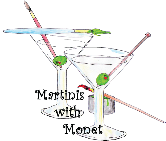 Martinis With Monet - Logo (551x483), Png Download