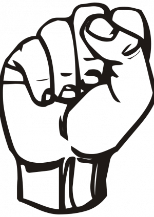 Org-vector Image Of Different Messages In Sign Languages - Sign Language Letter S (300x424), Png Download