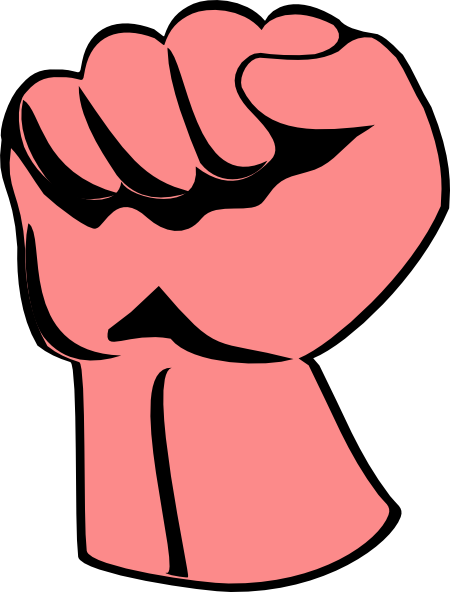 Raised Fist Clip Art - Runder Aufkleber Des Superheldes - (450x592), Png Download