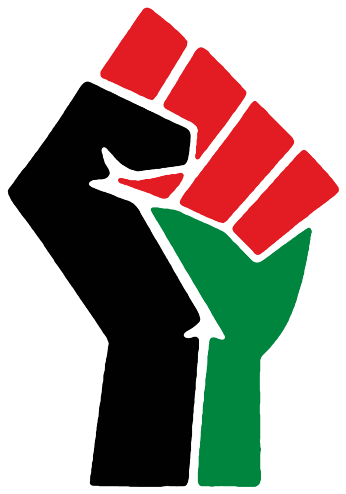 1968 Olympics Black Power Salute Raised Fist - Red Black Green Black Power Fist (761x1049), Png Download