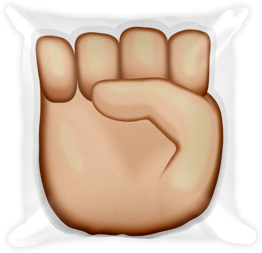 Emoji Pillow - Raised Fist - Close Hand Emoji Png (1000x1000), Png Download