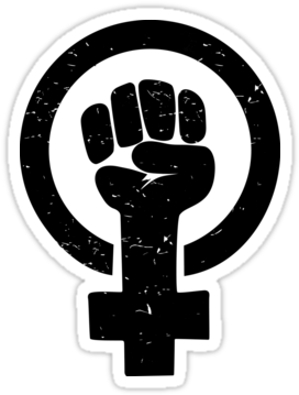 Feminist Raised Fist Sticker - Raised Fist (375x360), Png Download