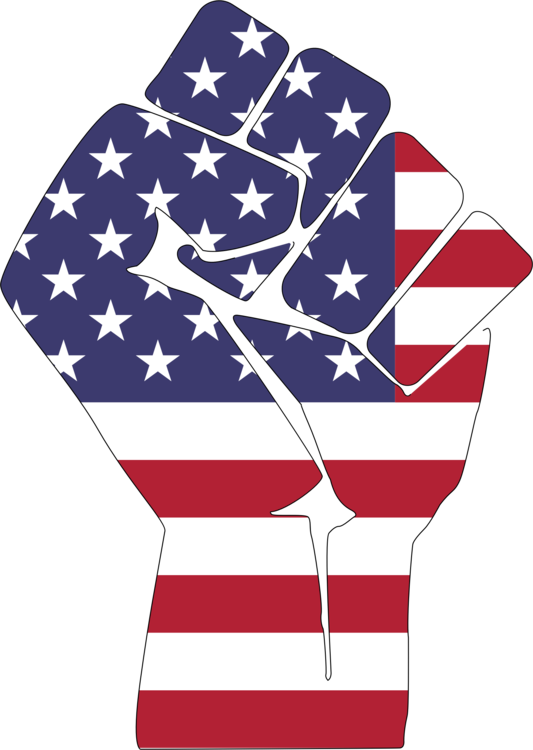 Flag Of The United States Thirteen Colonies Raised - American Flag Fist (533x750), Png Download