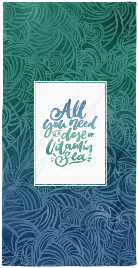 Elements Ocean Waves Towel - Auroriana (1000x1000), Png Download