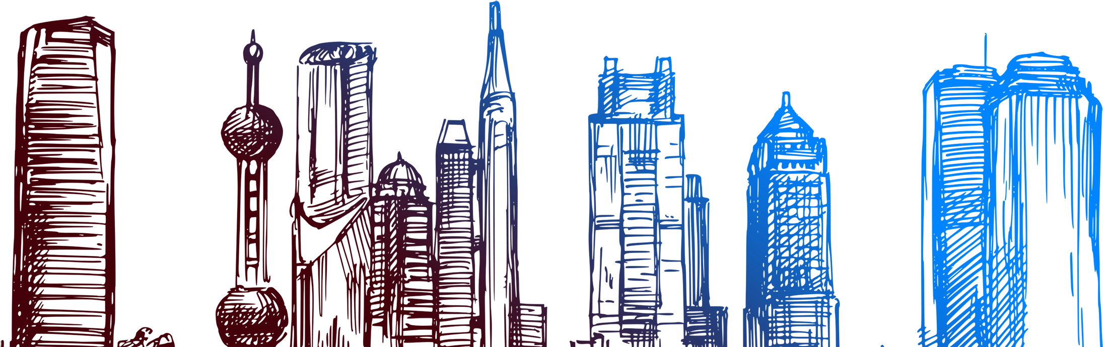 Vector Royalty Free Drawing - Dibujo Arquitectura Urbana (2603x1456), Png Download