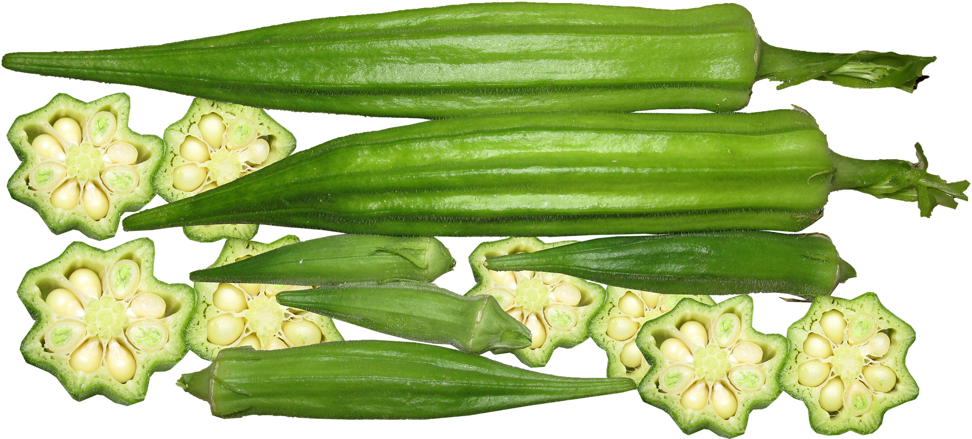 An Abundance Of Tomatoes & Okra - Okra Controls Hunger And Diabetes Lowers Cholesterol (1920x910), Png Download