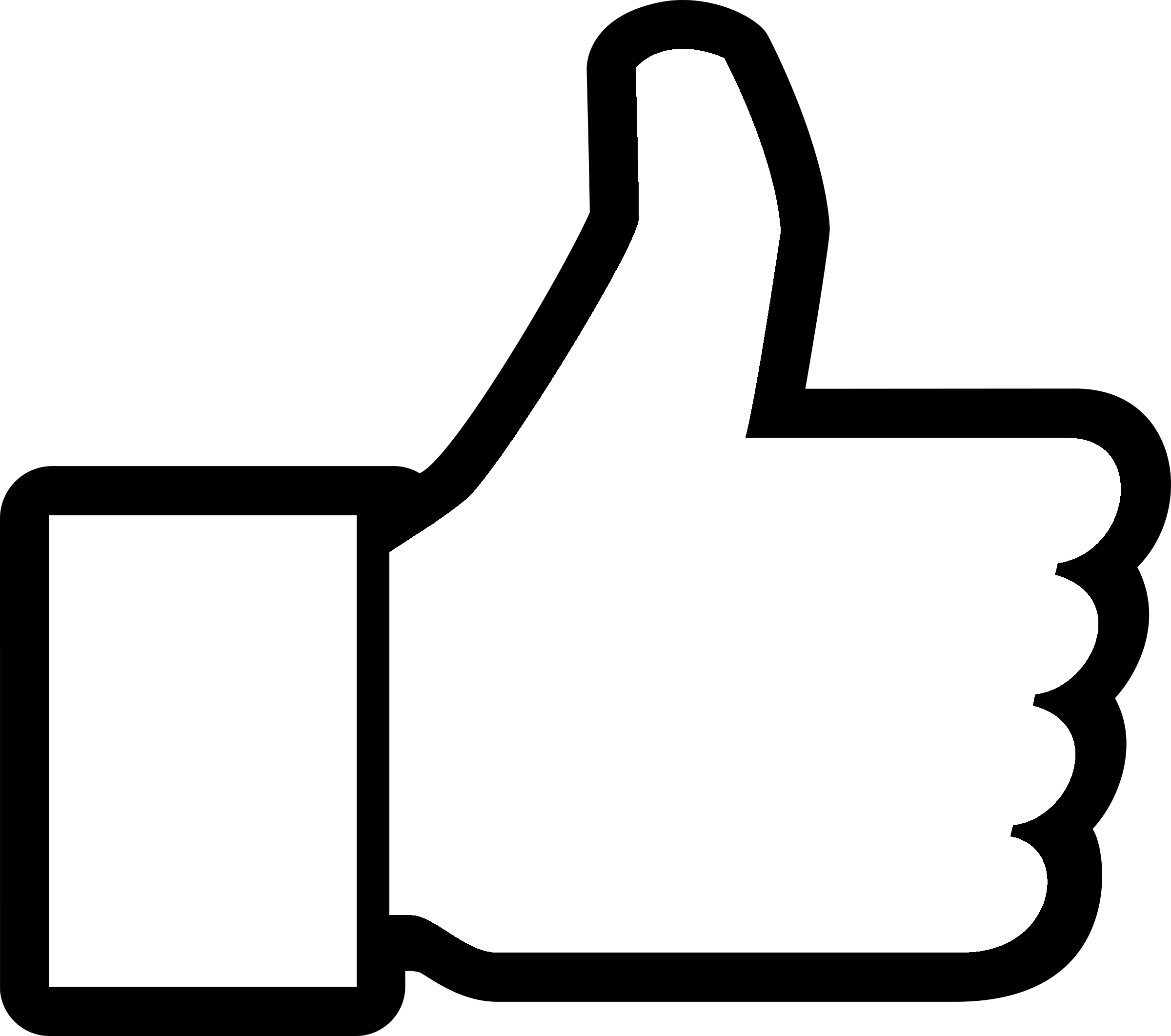 Thumbs Up Facebook Logo Black And White - Thumbs Up Icon Svg (2400x2123), Png Download
