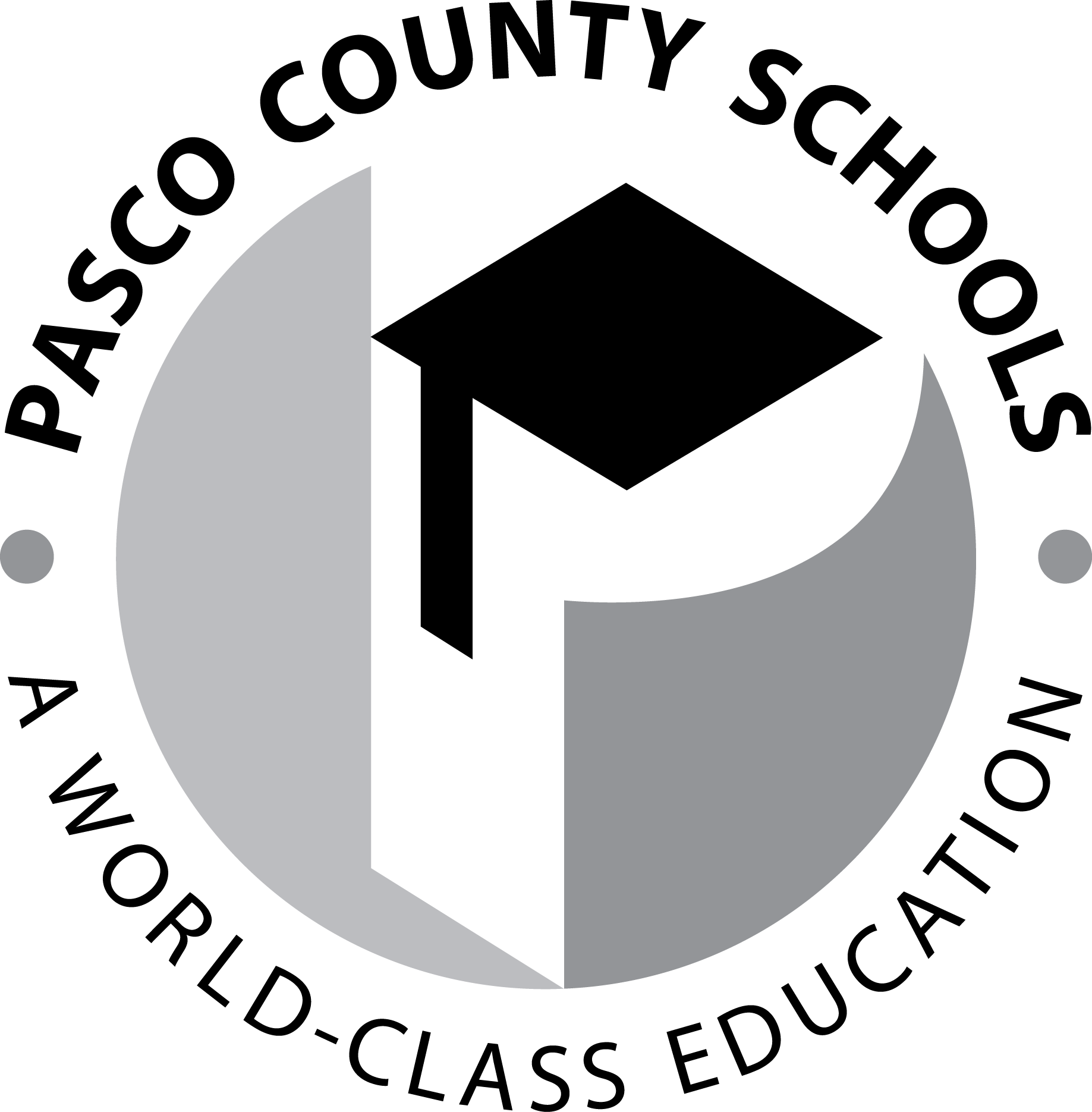 Pcs Emblem Logo Grayscale Png - Pasco County Schools Logo (1837x1870), Png Download