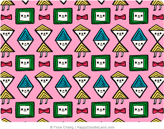 Shape Friends Pattern © Flora Chang (701x499), Png Download