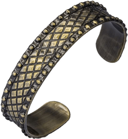 Antique Brass Grid Pattern Bangle - Ukulele (555x555), Png Download