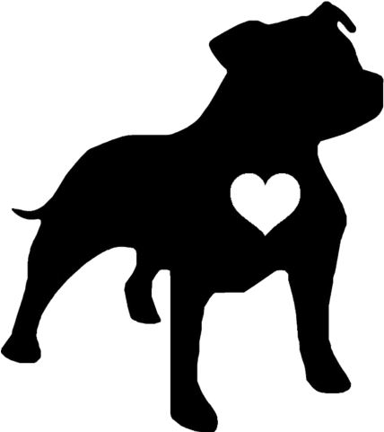 Staffie Heart Decal Sticker Tattoes Pinterest Tattoo - Staffordshire Bull Terrier Silhouette (436x480), Png Download
