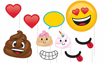 Poop Emojions Photo Booth Props - Emoji (353x480), Png Download