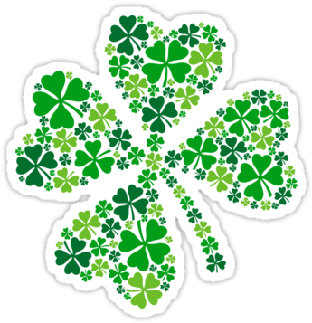 Lucky Four-leaf Clover, Green Shamrock &quot - Gebr.: Die Grundsätze Des Glücks: 50 Grundlagen Für (375x360), Png Download