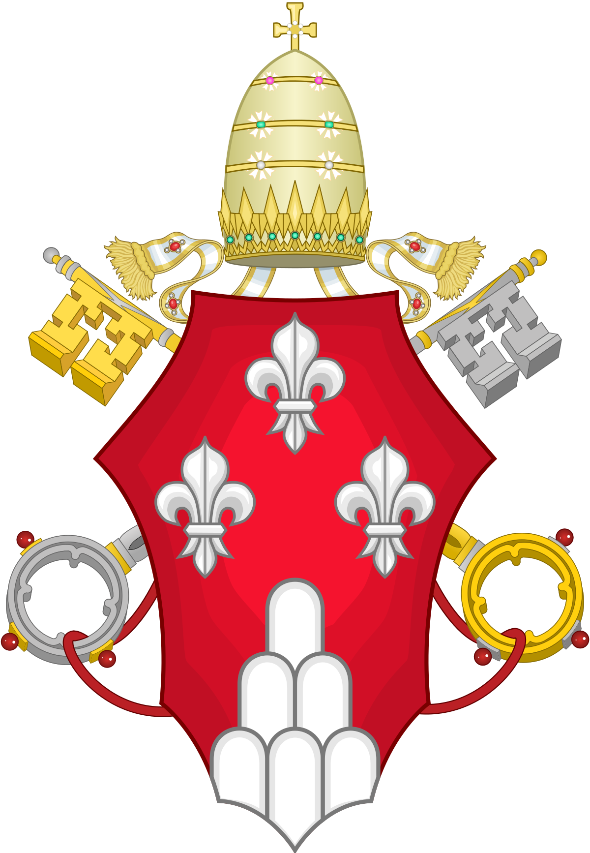 Papal Tiara Coat Of Arms (1200x1734), Png Download