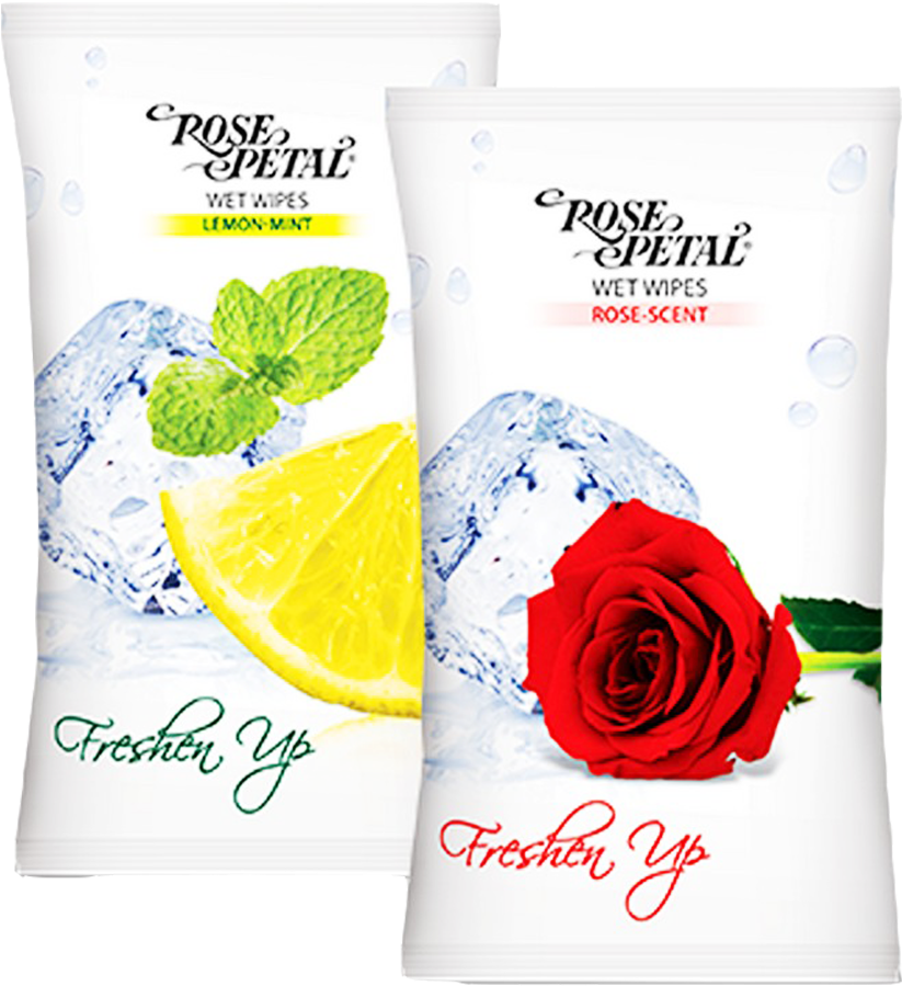 Rose Petal Tissue Wipes 10 Sachets Mini Wet Tissues - Wet Wipe (1000x1000), Png Download