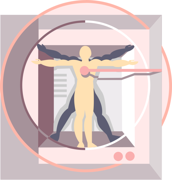 Vector Illustration Of Digital Update To Leonardo Da - Fully Functioning Person (666x700), Png Download