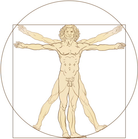 Vitruvian Innovations - Vitruvian Man Logo (526x511), Png Download