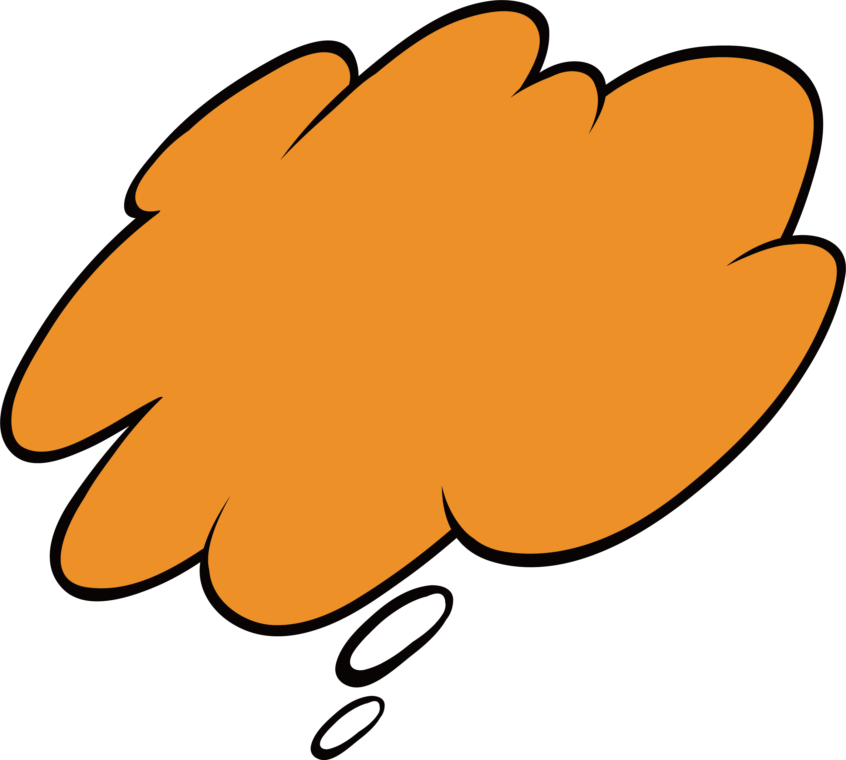Picture Freeuse Stock Dialogue Clip Art Orange Bubbles - Thinking Bubble In Orange (2709x2433), Png Download