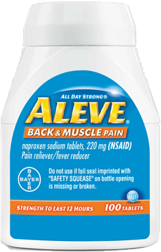 Muscle Or Back Pain Get Back & Muscle Pain Relief With - Aleve Back And Muscle Pain Ingredients (370x398), Png Download