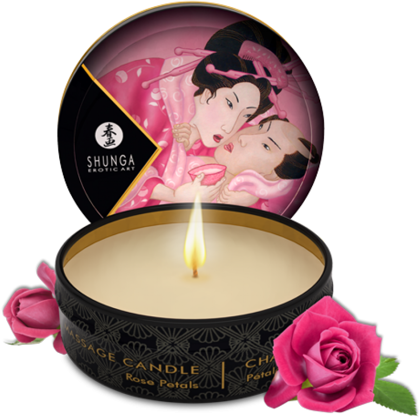 Mini Massage Candle - Shunga Massage Candle Exotic Green Tea 1oz (888x888), Png Download