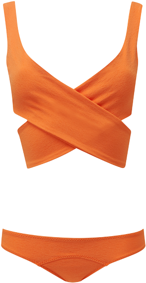 Marie-louise Orange Crepe Bikini - Bikini (414x600), Png Download