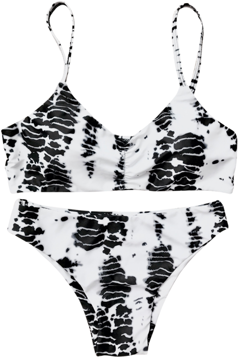 Cami Bralette Tie Dyed Bikini Set - Swimsuit Bottom (558x744), Png Download