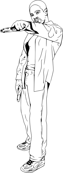 Draw A Boy With A Gun (216x592), Png Download