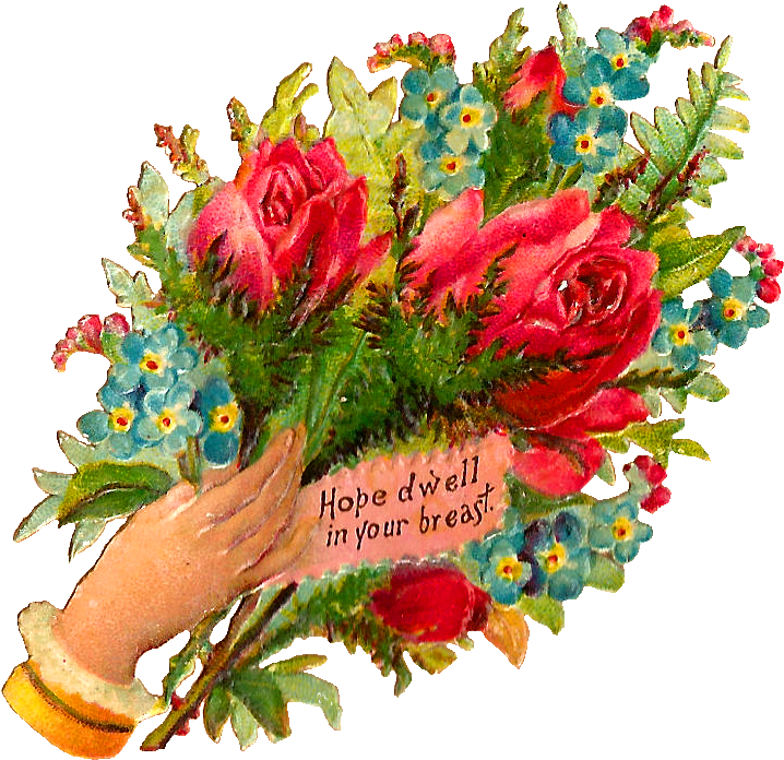 Free Flower Bouquet Graphic - Forget Me Not Red Flower (996x923), Png Download