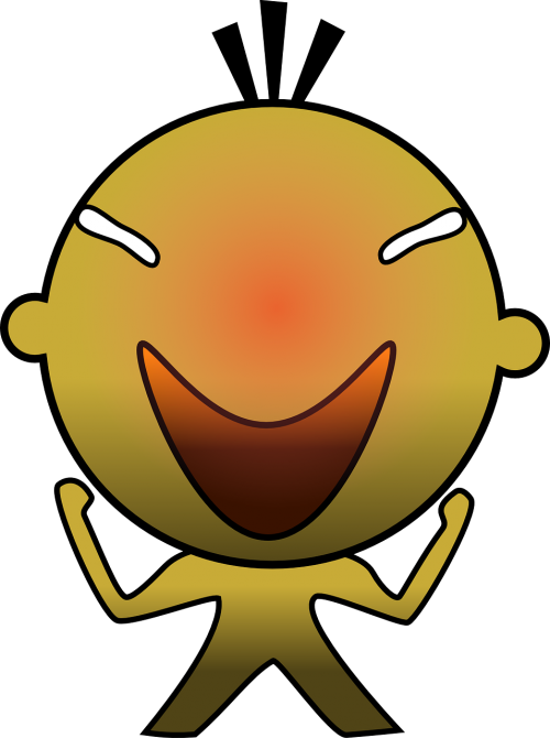 Character, Man, Figure, Abstract, Yellow, Sad, Laughing - Not Here (477x640), Png Download
