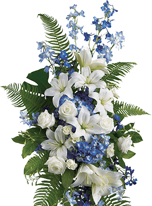 Blue Flower Bouquet Png - Funeral Flowers For A Man (300x407), Png Download