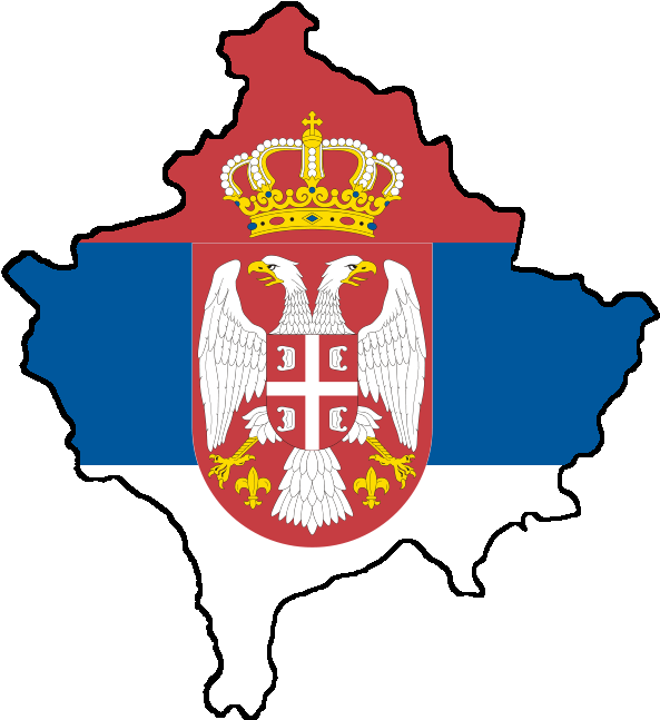 Kosovo With Flag Of Serbia - Serbia Flag (603x667), Png Download