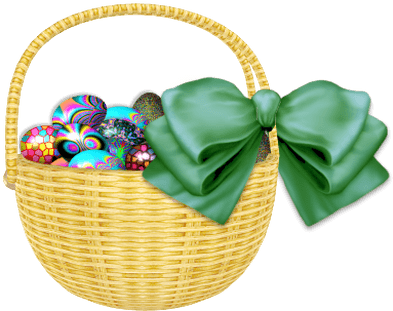 Easter Basket Green Ribbon - Easter Basket Png Transparent (400x400), Png Download