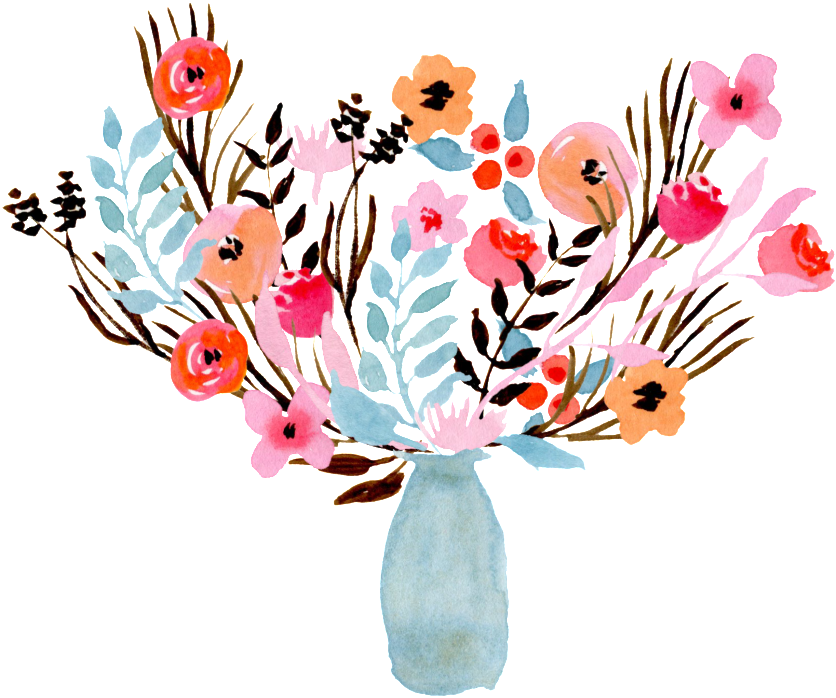 This Graphics Is Watercolor Vase Decoration Transparent - Flower Vase Water Colour Png (1024x845), Png Download