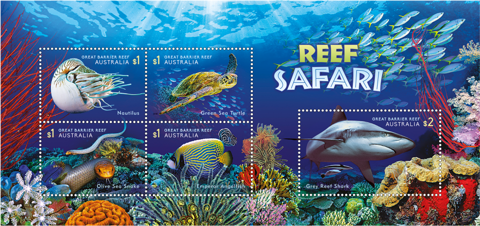 Minisheet Minisheet - Reef Safari On Australian Stamp (970x545), Png Download