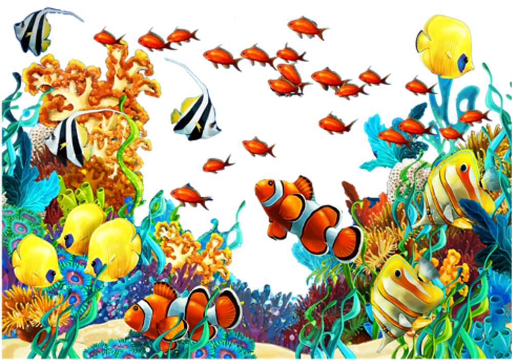 Ftestickers Ocean Oceanlife Sea Underwater Coralreef - Aquatic World: Adult Coloring Book (underwater Designs (1024x1024), Png Download