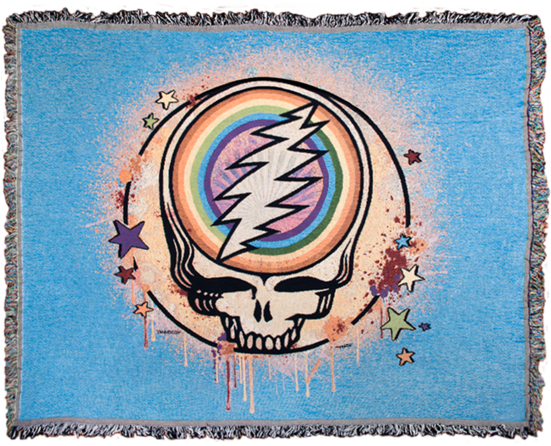 A Blue Woven Cotton Blanket With A Grateful Dead Steal - Grateful Dead Steal Your Face (550x550), Png Download