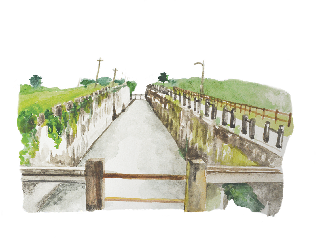 A Series Of Watercolors That Illustrate The Quiet Spaces - Pile Bridge (1200x876), Png Download