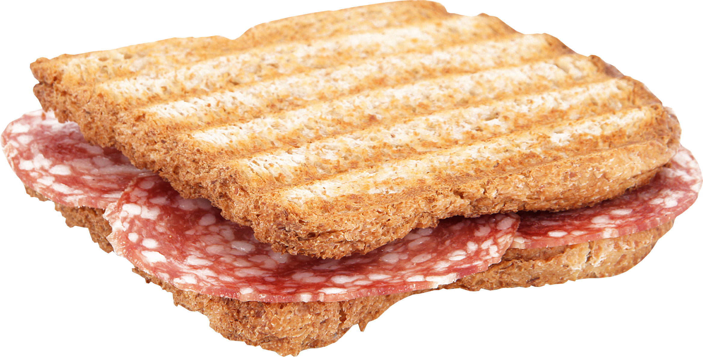 Grilled Salami Toast Png Image (2337x1187), Png Download