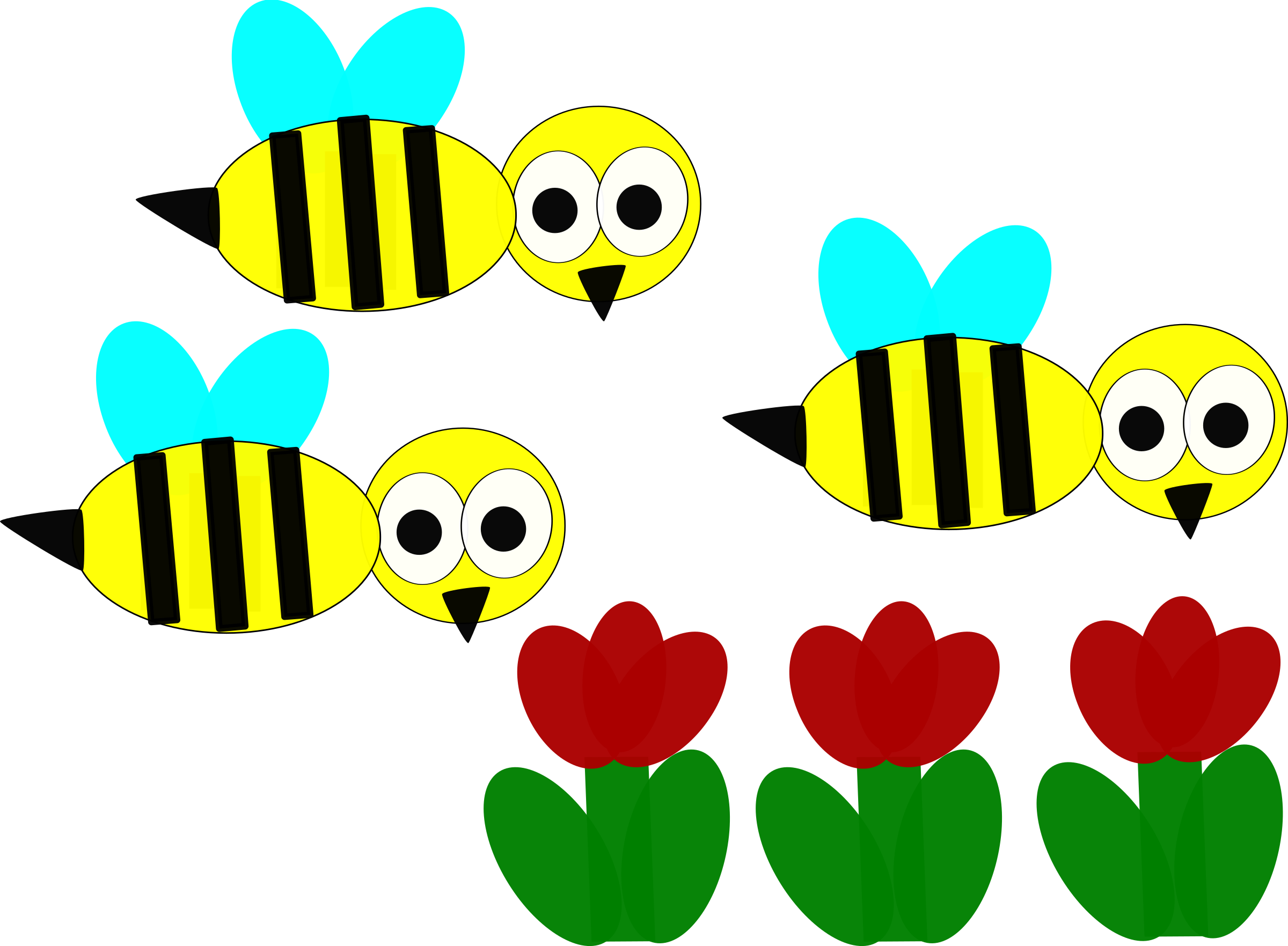 This Free Icons Png Design Of Flowers And Bees (2400x1763), Png Download
