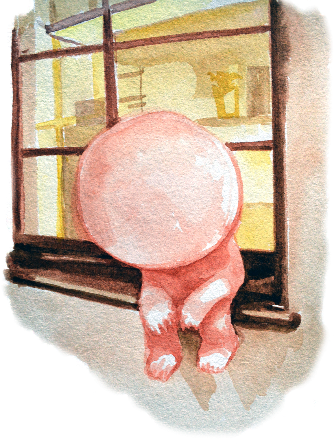 A Series Of Watercolors That Illustrate The Quiet Spaces - Plywood (1200x1809), Png Download