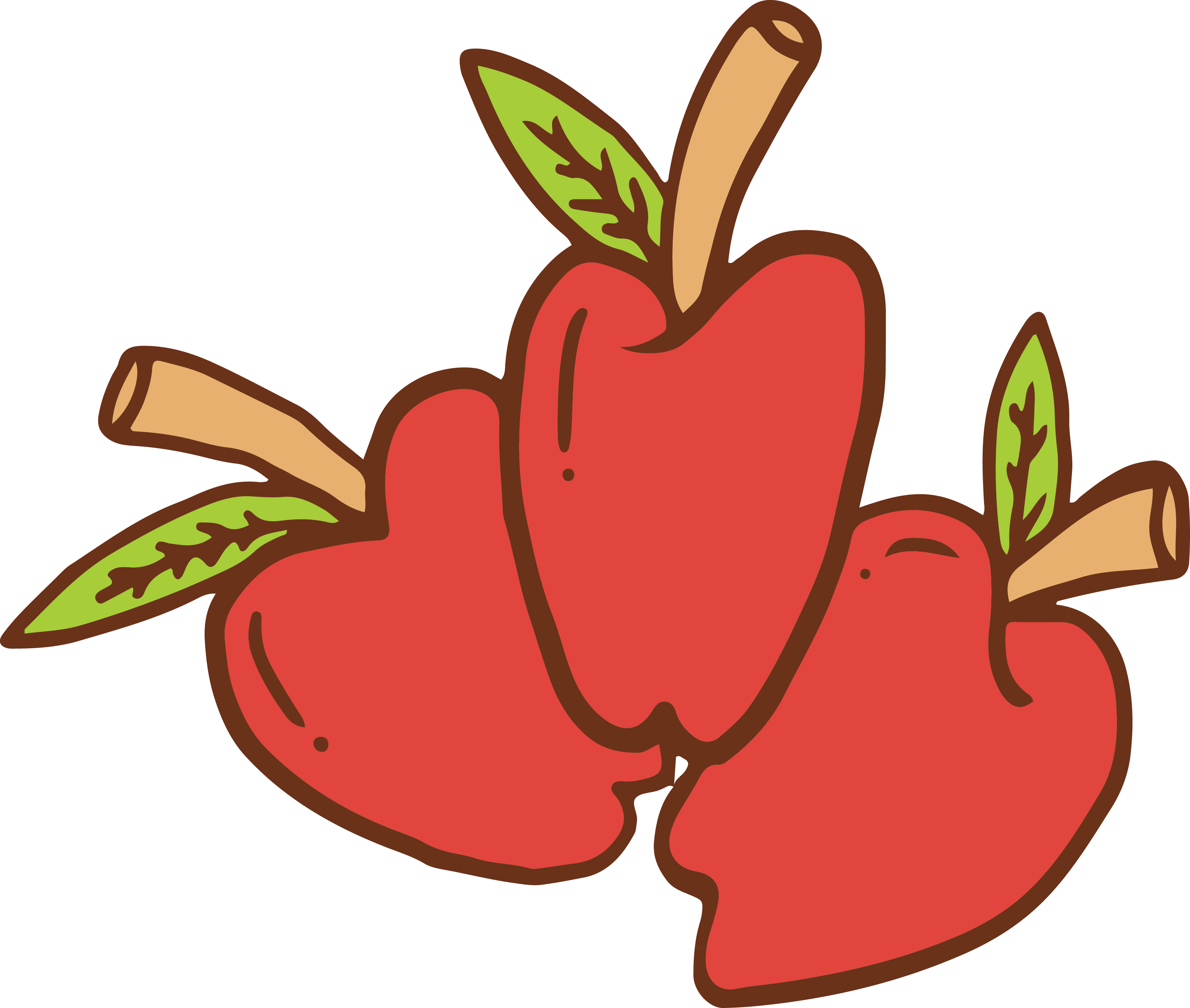 Apple Cartoon Drawing - Drawing (3408x2886), Png Download