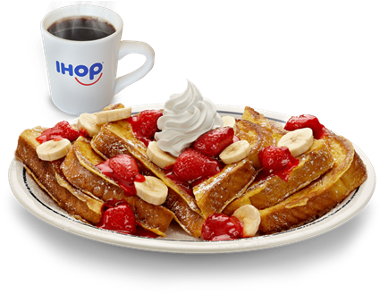Beyond The Books - Strawberry Banana French Toast Ihop (491x351), Png Download