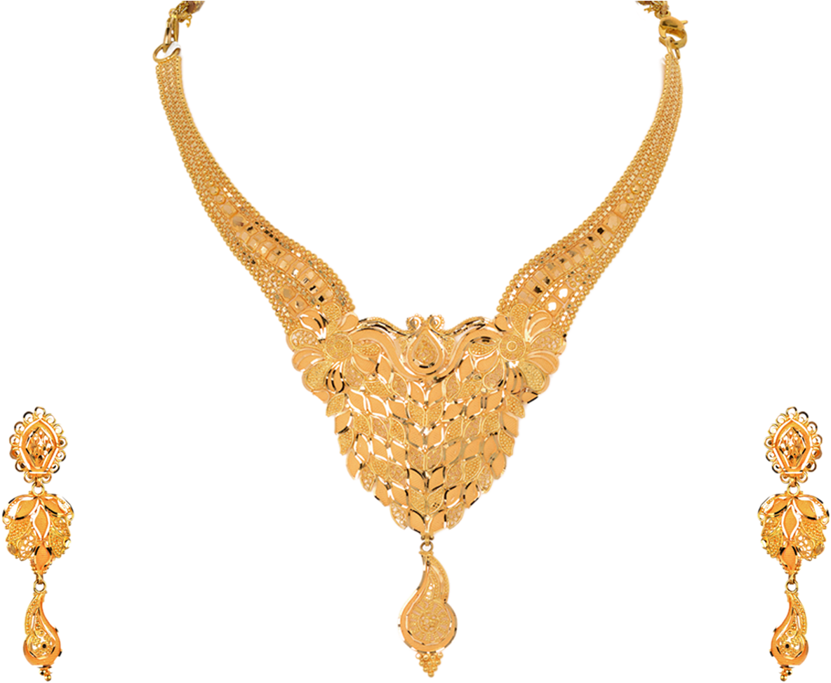 Download Png Gold Necklace Designs Gold Set Png PNG Image with No