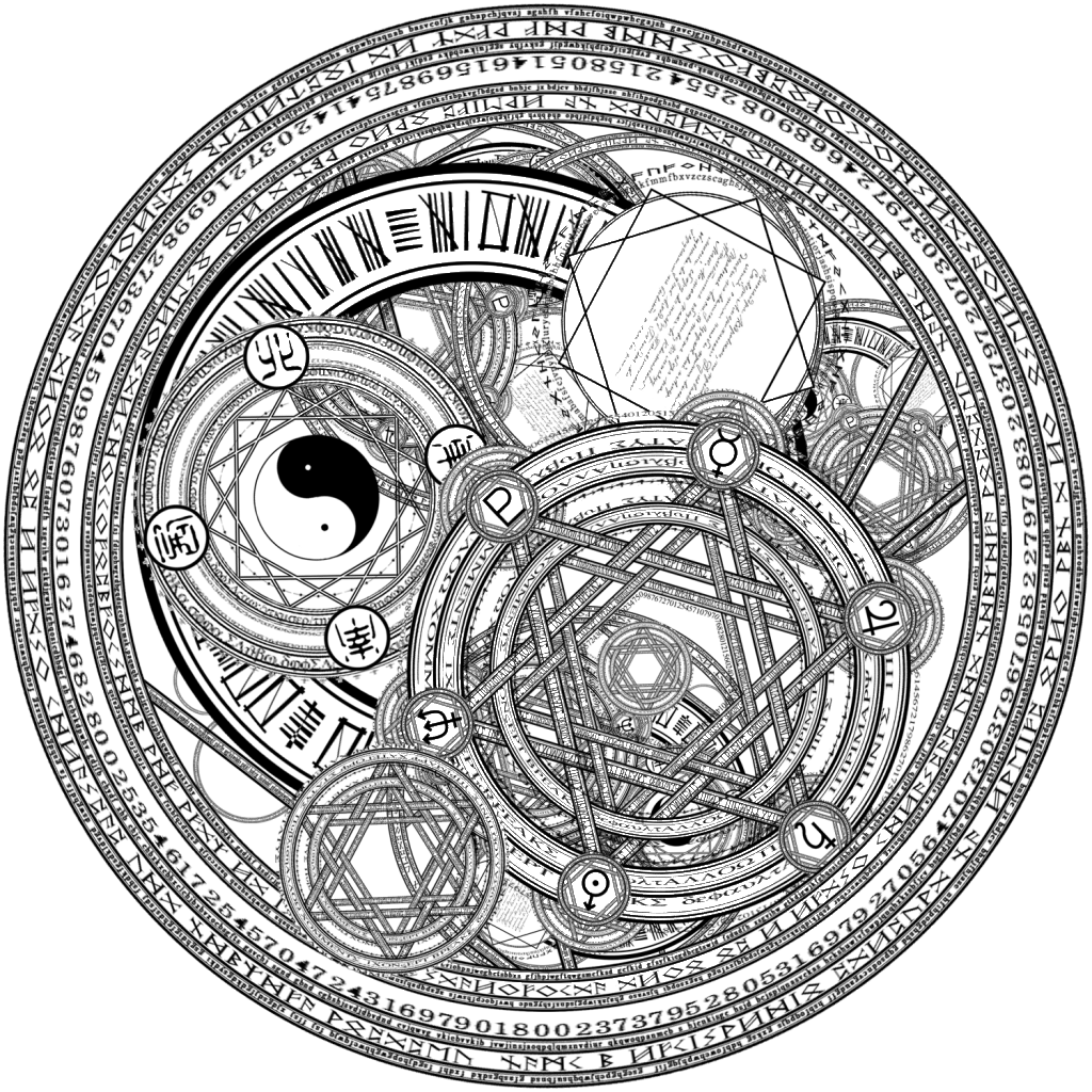 Este Gráficos Es Patrón De Magos Sobre Magia, Magia, - Sol Aztecas Blanco Y Negre (1024x1024), Png Download