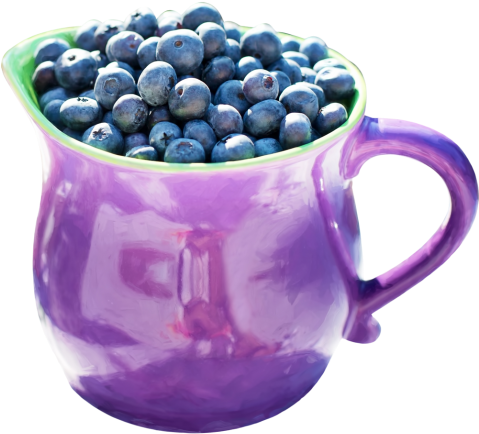 Download Blueberries In Jug Png Image - Blueberry (500x452), Png Download